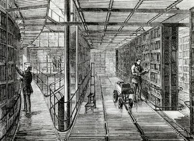 The Book-Cases at the British Museum by English School
